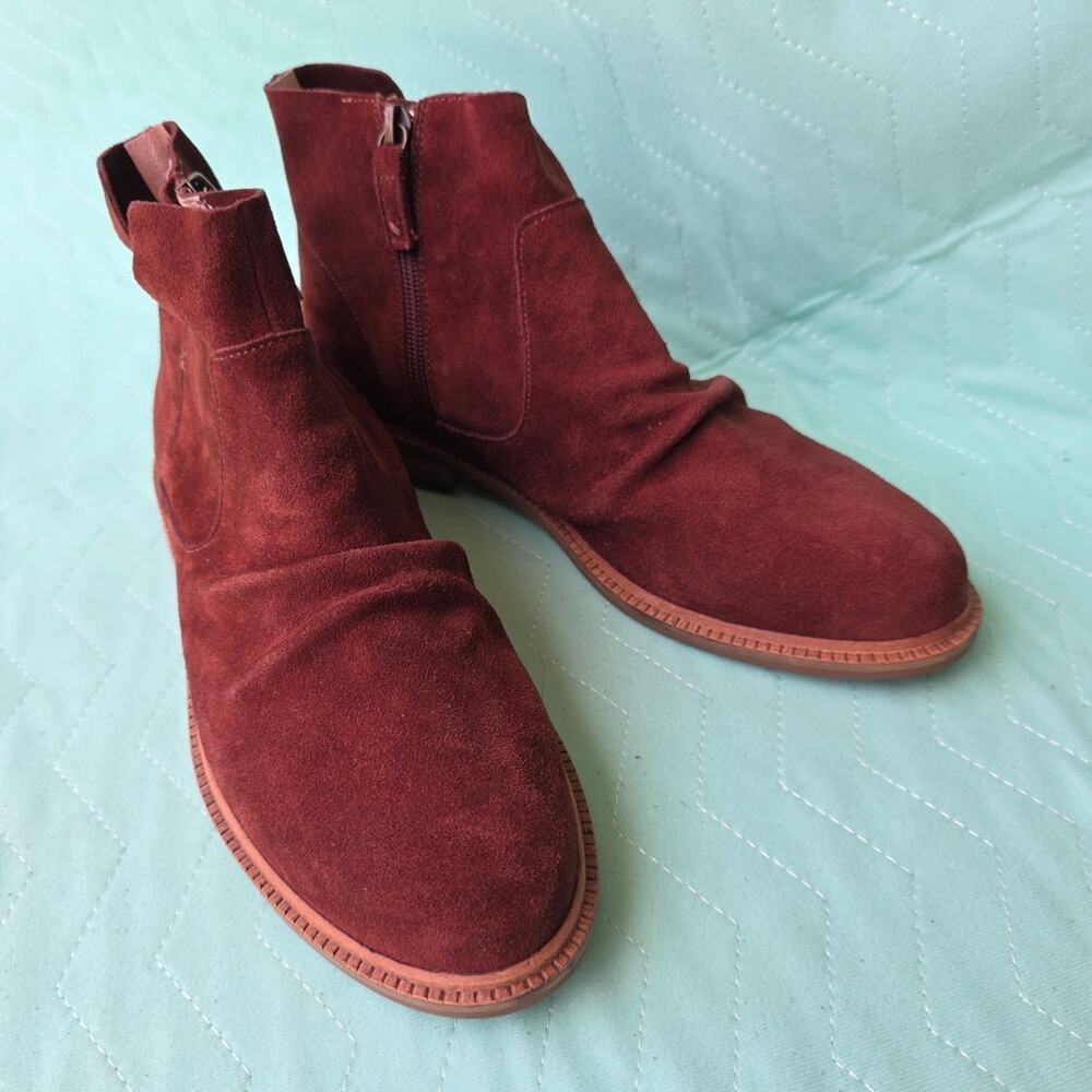 Kelsi Dagger NWOT Boots Size 8.5 Women’s Suede Upper Ruched Brown Booties west